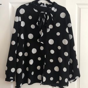 ELOQUII Polka Dot Top